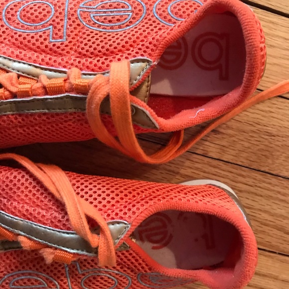 Bebe mesh orange and gold logo sneakers size 6 - Picture 5 of 5